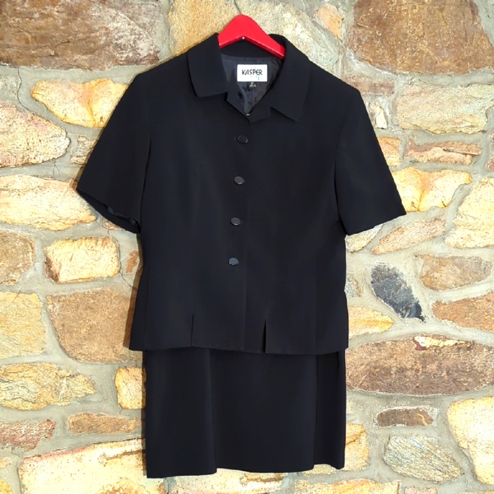 Kasper Black Two-Piece Skirt Suit